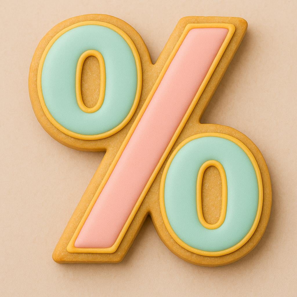 Percentage symbol Cookie Cutter - Add Some Value to Your Baking!