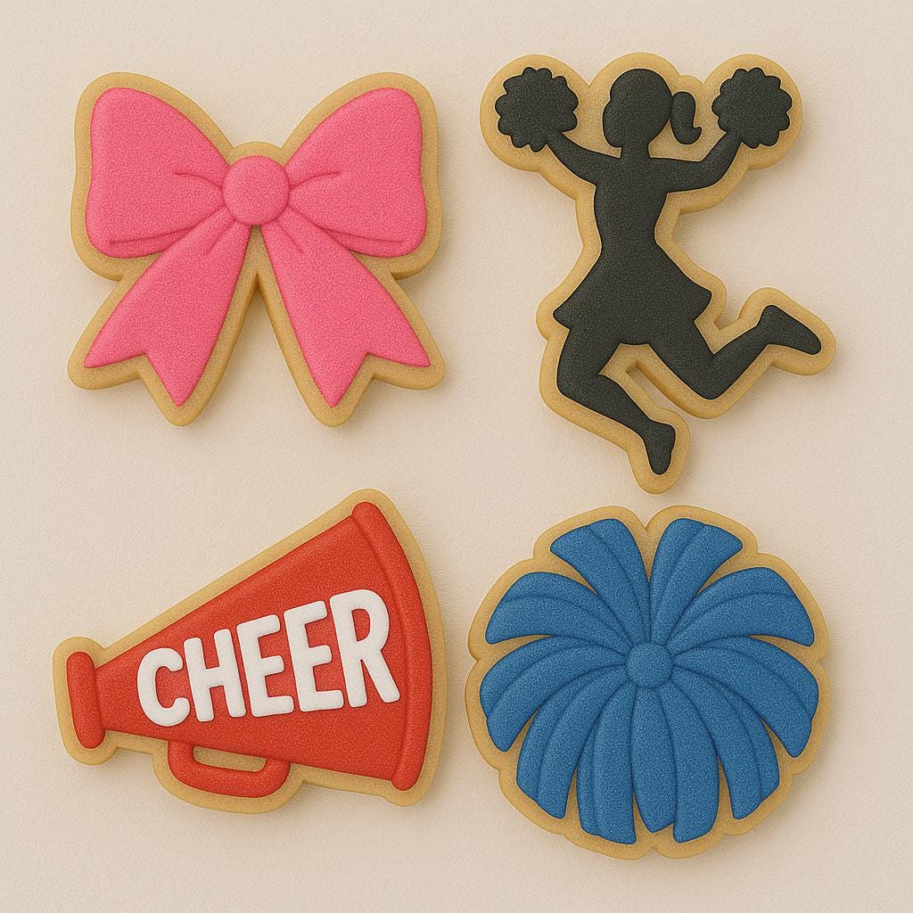 Cheer Set Cookie Cutter Set – Complete 4-Piece Set – Spirit Squad Ready!