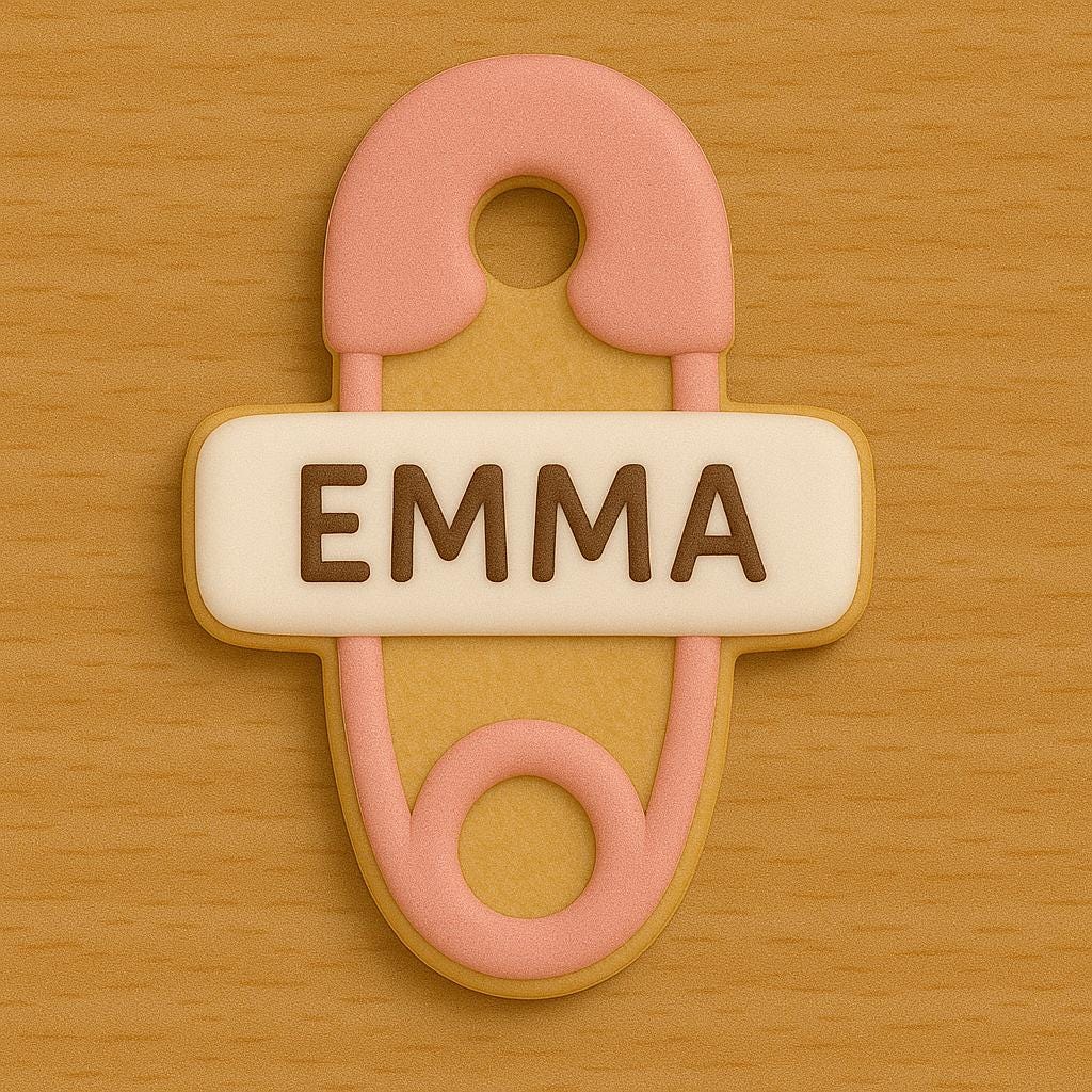 Safety Pin Cookie Cutter – Personalized Baby Shower Sweetness!