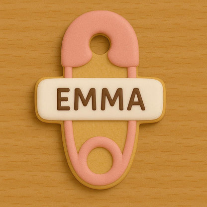 Safety Pin Cookie Cutter – Personalized Baby Shower Sweetness!
