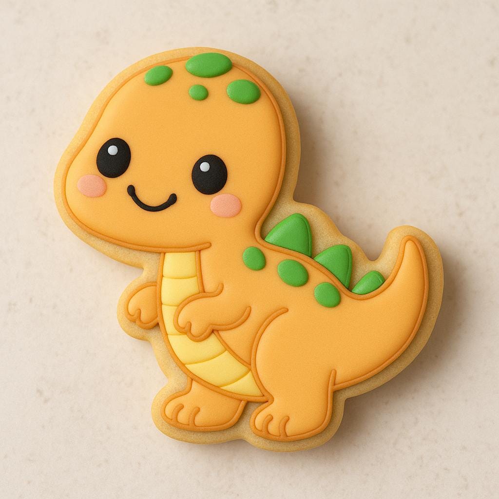 Velcociraptor Dino Cookie Cutter -  Cute Dinosaur Cookie Cutter - Rawr Means “I Love Cookies”!