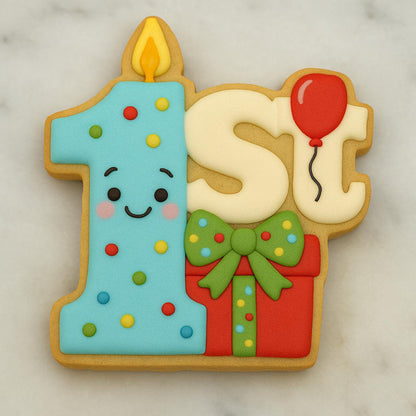 1st Birthday with this adorable cookie cutter - celebrate your little one’s big number one