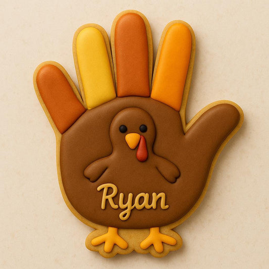 Hand turkey thanksgiving cookie cutter – kids' art-inspired treats