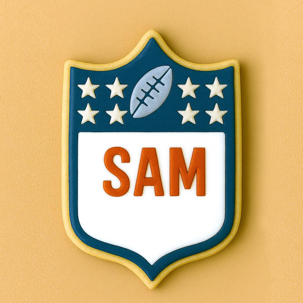 NFL Shield Plaque Cookie Cutter – Personalized Game Day Cookie Fun!