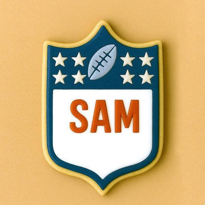 NFL Shield Plaque Cookie Cutter – Personalized Game Day Cookie Fun!