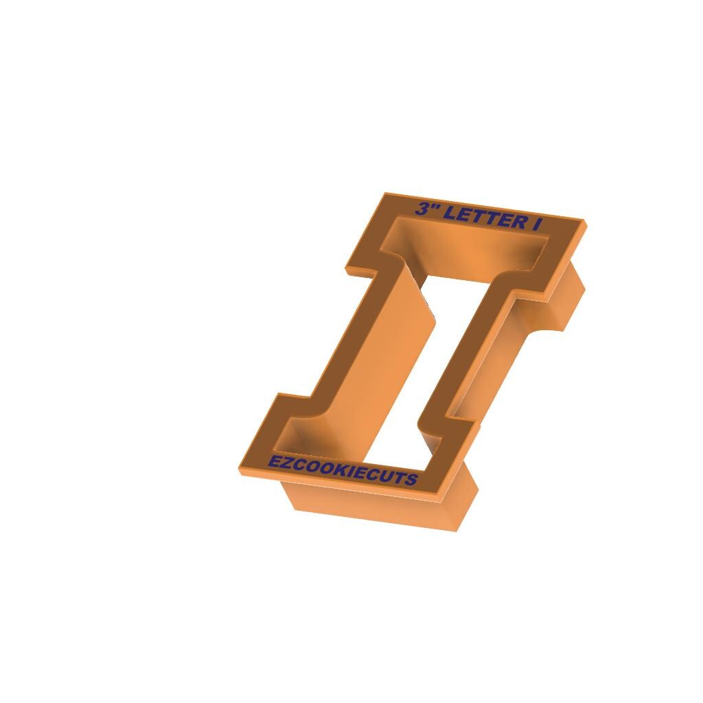 STL - Letter I -  Digital Cookie Cutter STL File – 2", 3", and 4" Sizes Included
