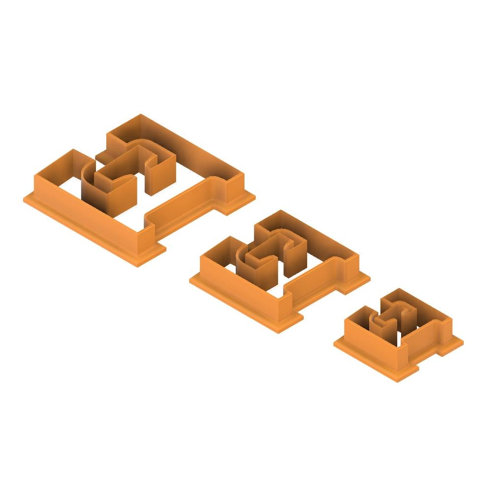 STL - Letter E -  Digital Cookie Cutter STL File – 2", 3", and 4" Sizes Included