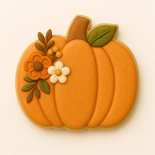 Floral pumpkin cookie cutter – autumn elegance in every bite! - two styles to choose