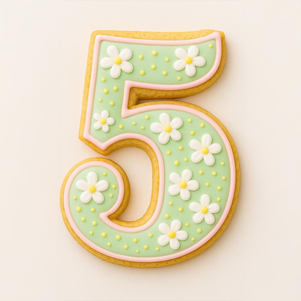 Number 5 cookie cutter – perfect for custom treats!