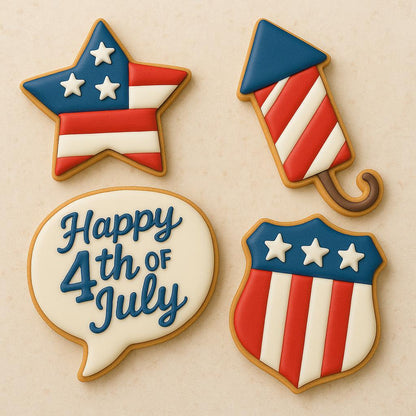 July 4th_A cookie cutter set a - get all four cutters - star-spangled celebration!