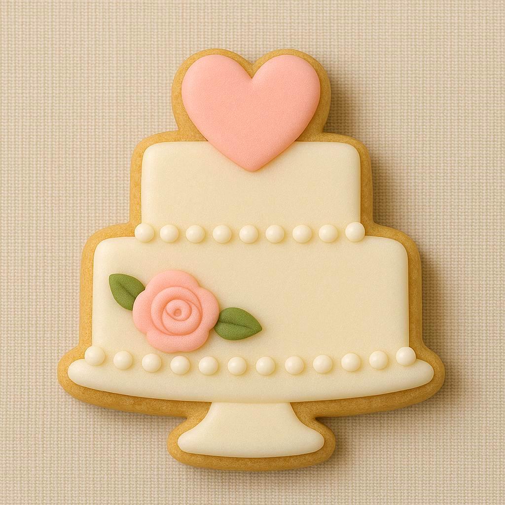 Wedding cake cookie cutter – cheers to love!