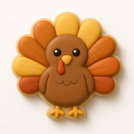 Turkey Front_View cookie cutter – gobble up the fun! - two styles to choose