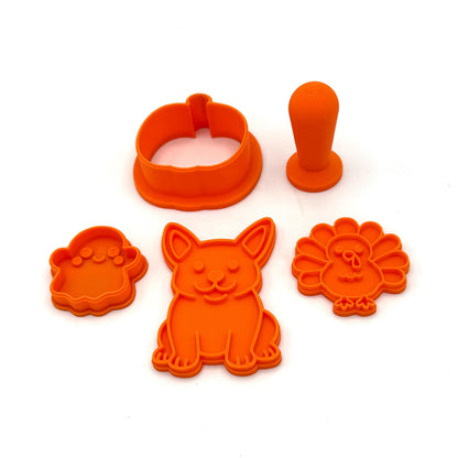 Vintage Frost_Friends Cookie Cutter Set of 4 | Christmas Cartoon Cookie Cutters | Santa Snowman Holiday Cookies | Vintage Cookie Stamp Set