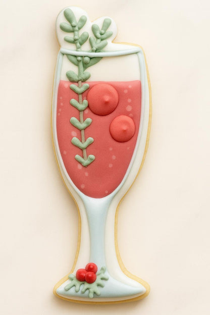 Holiday Champagne Glass Cookie Cutter | Christmas Cocktail Cookie | New Year’s Eve Cookie | Festive Toast Cookie Cutter