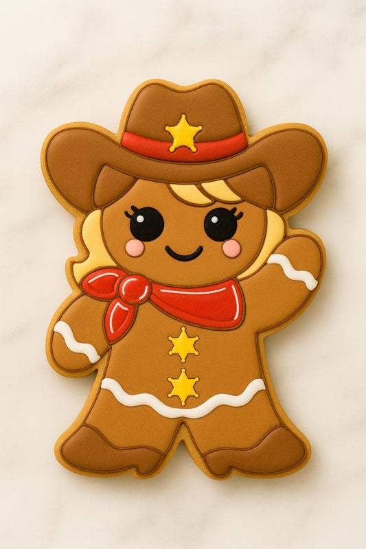 Cowgirl Gingerbread Cookie Cutter | Western Christmas Cookie | Cute Holiday Baking | Country Gingerbread Girl Cutter