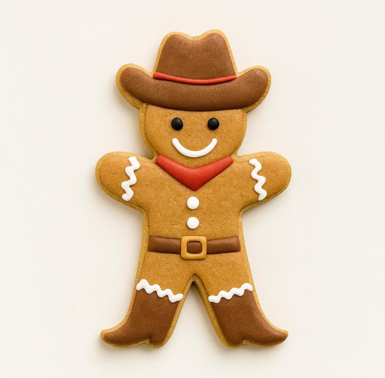 Cowboy Gingerbread man cookie cutter | Western Christmas Cookie | Holiday Baking | Rustic GIngerbread Man Cutter