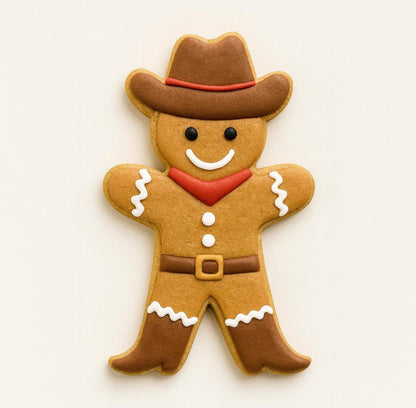 Cowboy Gingerbread man cookie cutter | Western Christmas Cookie | Holiday Baking | Rustic GIngerbread Man Cutter