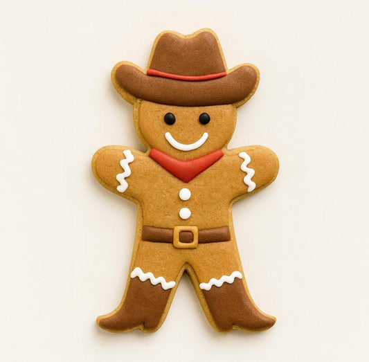Cowboy Gingerbread man cookie cutter | Western Christmas Cookie | Holiday Baking | Rustic GIngerbread Man Cutter
