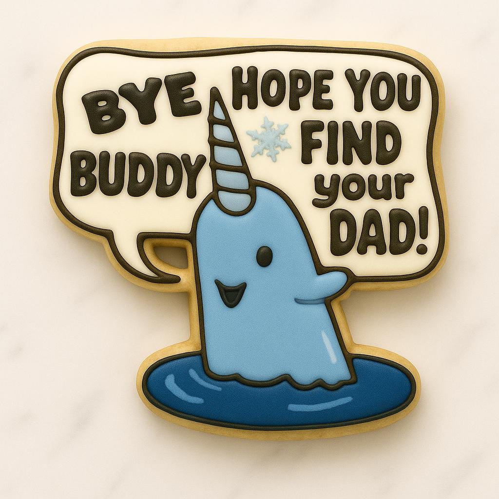 Mr. Narwhal - Bye Buddy Cookie Cutter – A Splash of Whimsy for Movie Lovers!