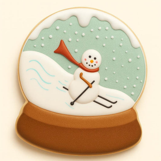 Skiing Snowman Snow Globe Cookie Cutter | Winter Wonderland Cookie | Christmas Snowman Cookie | Holiday Snow Globe Cutter