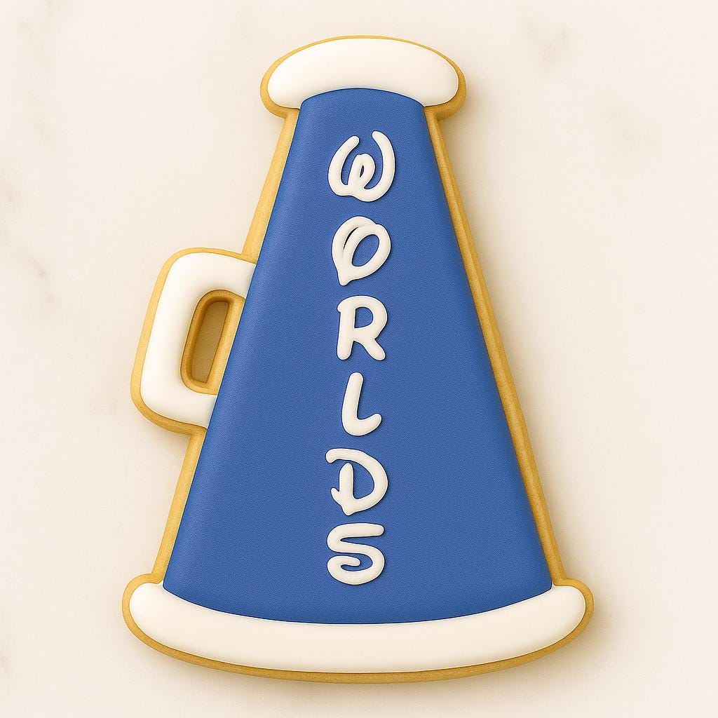 Cheerleading Worlds Cookie Cutter Set of 4 | Cheer Bow, Pom, Megaphone, Uniform | Cheer Banquet Cookie | Team Gift | Competition Cutter