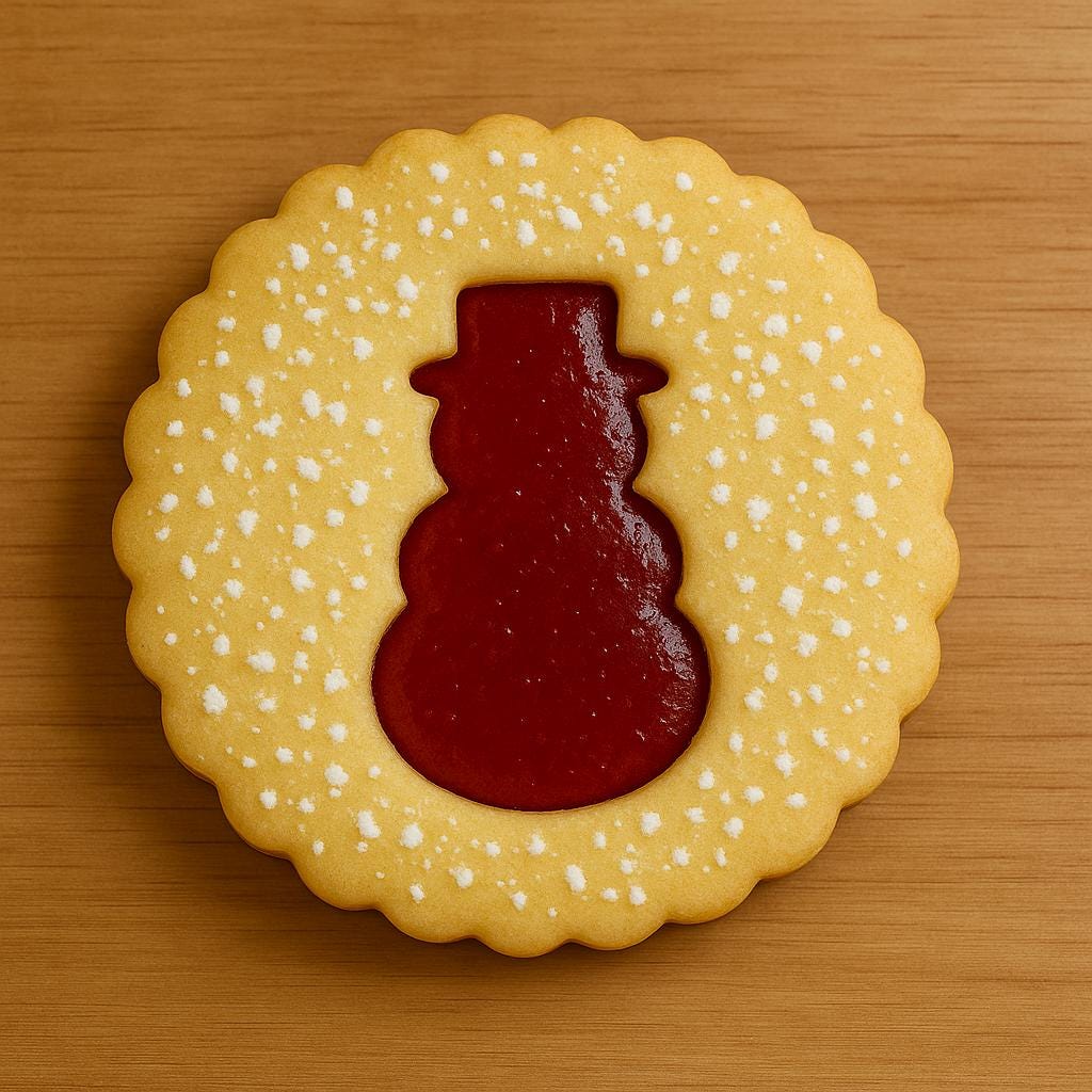 Linzer Snowman Cookie Cutter - 2-Piece, Round Scalloped - Sweet 'Frosty' Perfection!