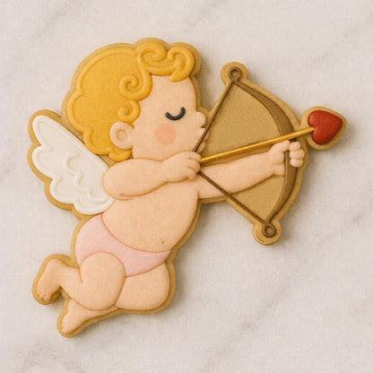 Cupid with_Bow Valentine Cookie Cutter – Classic Cupid Arrow Design