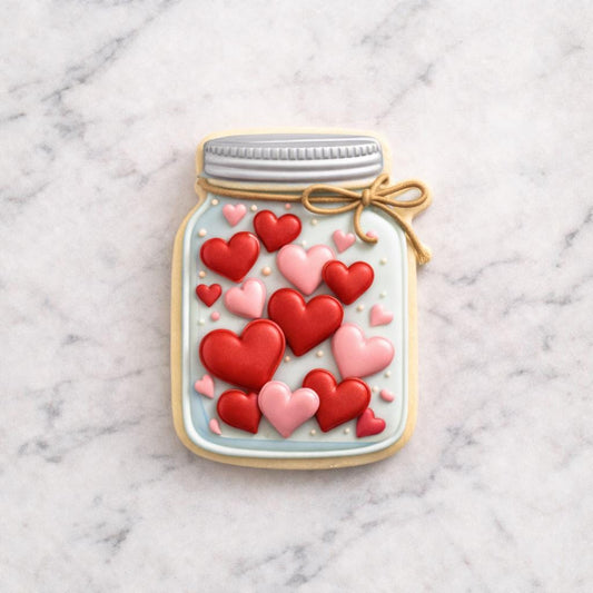 Jar of_Hearts Valentine Cookie Cutter – Mason Jar of Hearts
