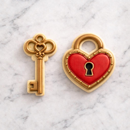 Love_Lock &_Key Cookie Cutter Set – Valentine’s Day Design Cookie Set
