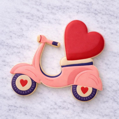 Love Scooter Valentine Cookie Cutter - Perfect way to ride to your Valentine's Heart