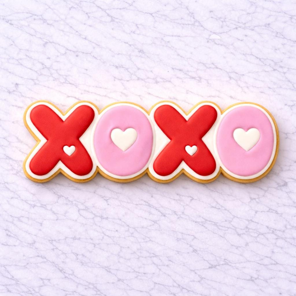 Valentine XOXO Cookie Cutter with Stamp | XOXO Cookie Cutter | Love Letter Cookie Cutter Set