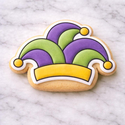 Mardi_Gras Jester_Hat Cookie Cutter with Optional Stamp – Carnival Jester Cap Cookie Cutter