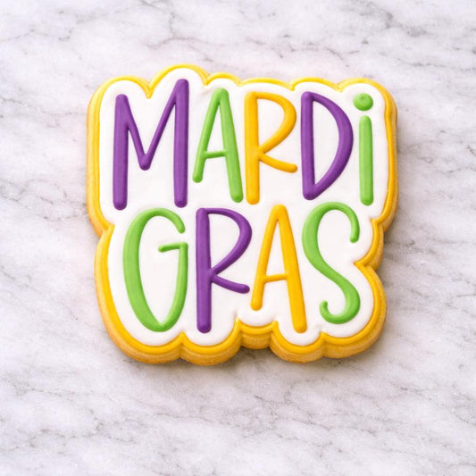 Mardi Gras Word Cookie Cutter | Fat Tuesday Letter Cookie Cutter | Mardi Gras Party Baking Tool