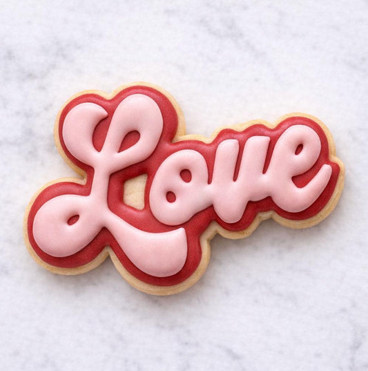 Love Retro “Love” Script Valentine Cookie Cutter Set
