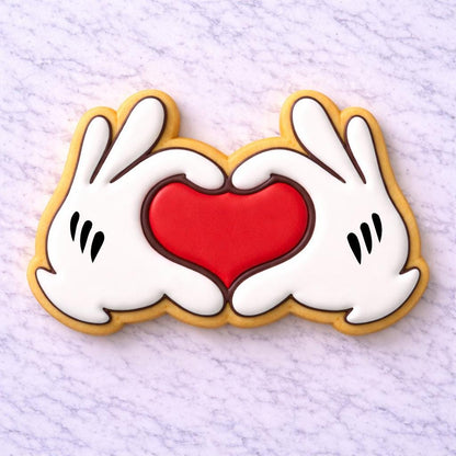 Valentine Hands Heart Cookie Cutter with Stamp | Hand Heart Cookie Cutter | Love Sugar Cookie Cutter Set