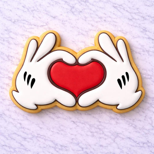 Valentine Hands Heart Cookie Cutter with Stamp | Hand Heart Cookie Cutter | Love Sugar Cookie Cutter Set