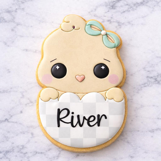 Personalized Chick_Egg Cookie Cutter | Easter Chick Cookie Cutter | Custom Name Chick Cookies | Baby Shower Chick Cookies | Spring Cookie
