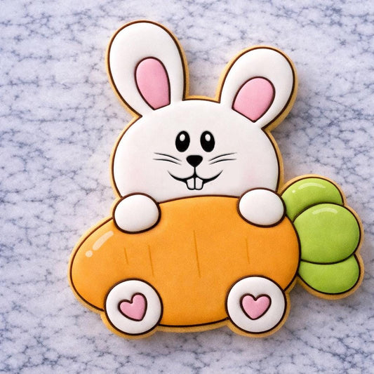 Bunny with_Carrot Cookie Cutter | Easter Bunny Cookie Cutter | Cute Rabbit Sugar Cookie Cutter | Spring Cookie Cutter | Easter Baking Tool