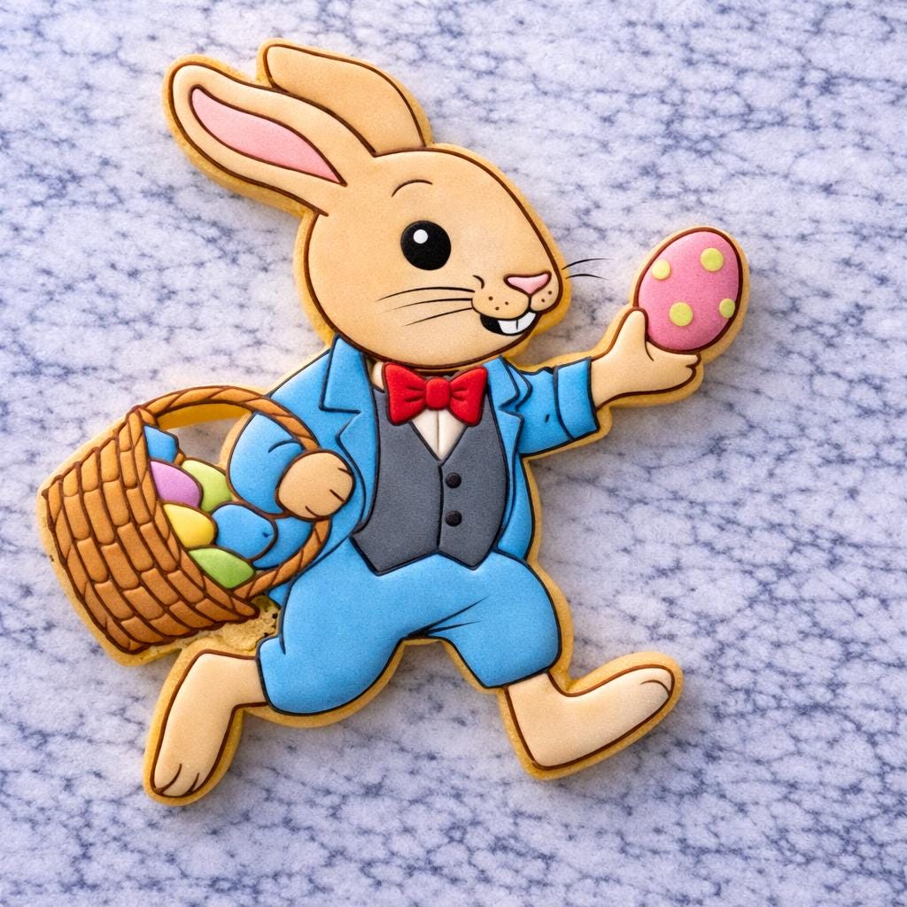 Running Bunny with Egg Cookie Cutter |Easter Bunny Cookie Cutter |  Easter Egg Hunt Cookie | Spring Bunny Cookie Cutter | Cute Easter Cookie