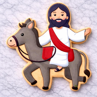 Palm Sunday_Jesus Cookie Cutter | Jesus on Donkey Cookie Cutter | Christian Easter Cookie Cutter | Religious Cookie Cutter & Stamp