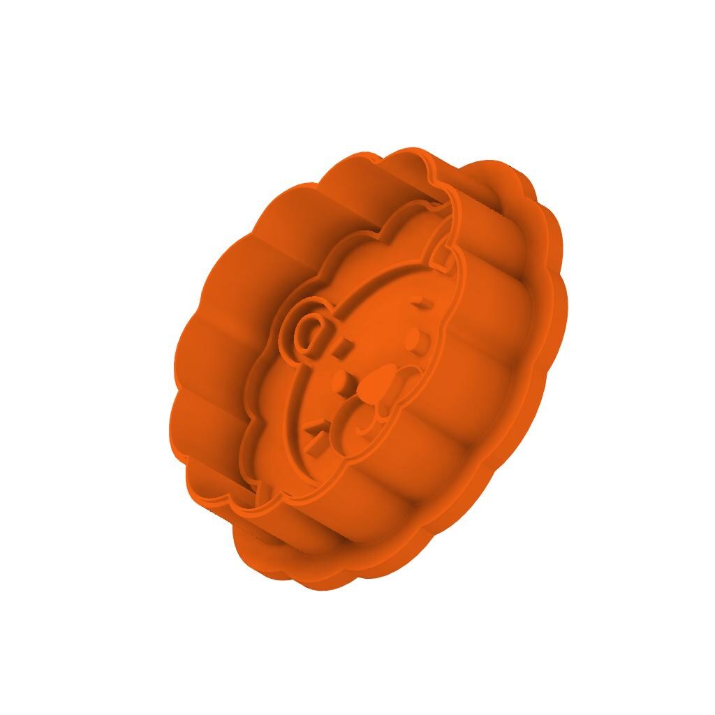STL Lion_Head -  Cutter and Stamp included with Knobs - Digital Cookie Cutter STL File – 2", 3", and 4" Sizes Included