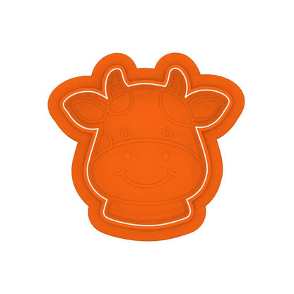 STL Cow_Head - Cutter and Stamp with knobs included - Digital Cookie Cutter STL File – 2", 3", and 4" Sizes Included