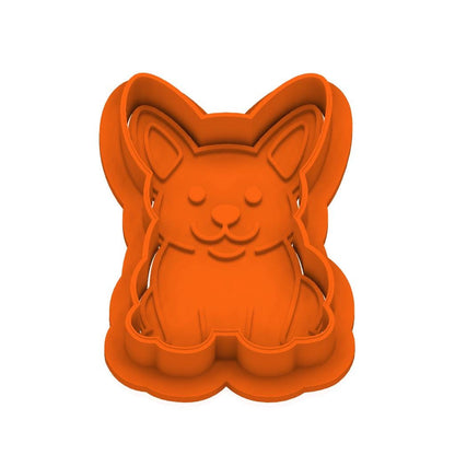 STL Corgi -  Cutter with Stamp and knob - Digital Cookie Cutter STL File – 2", 3", and 4" Sizes Included