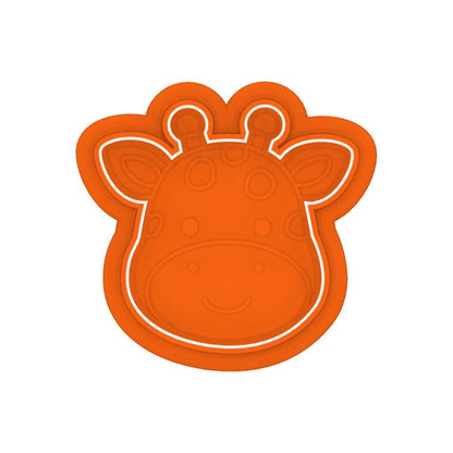 STL Giraffe_Head - Cutter with Stamp and Knob - Digital Cookie Cutter STL File – 2", 3", and 4" Sizes Included