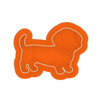 STL Wiener_Dog - Cutter with Stamp and Knobs - Digital Cookie Cutter STL File – 2", 3", and 4" Sizes Included