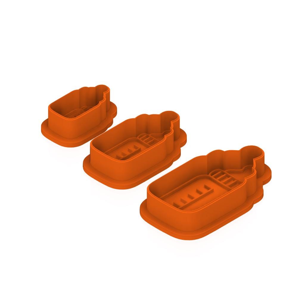STL Baby_Bottle - Cutter with Stamp and Knobs - Digital Cookie Cutter STL File – 2", 3", and 4" Sizes Included