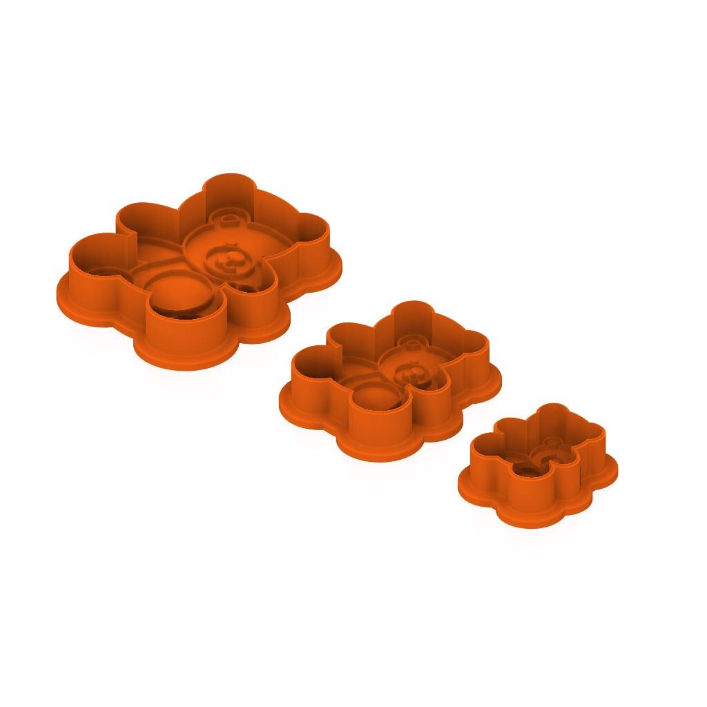 STL_Baby Teddy_Bear - Cutter with Stamp and Knobs - Digital Cookie Cutter STL File – 2", 3", and 4" Sizes Included