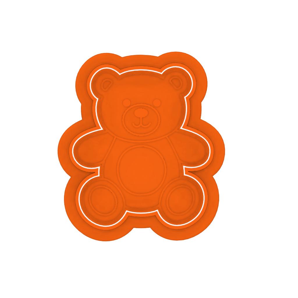 STL_Baby Teddy_Bear - Cutter with Stamp and Knobs - Digital Cookie Cutter STL File – 2", 3", and 4" Sizes Included