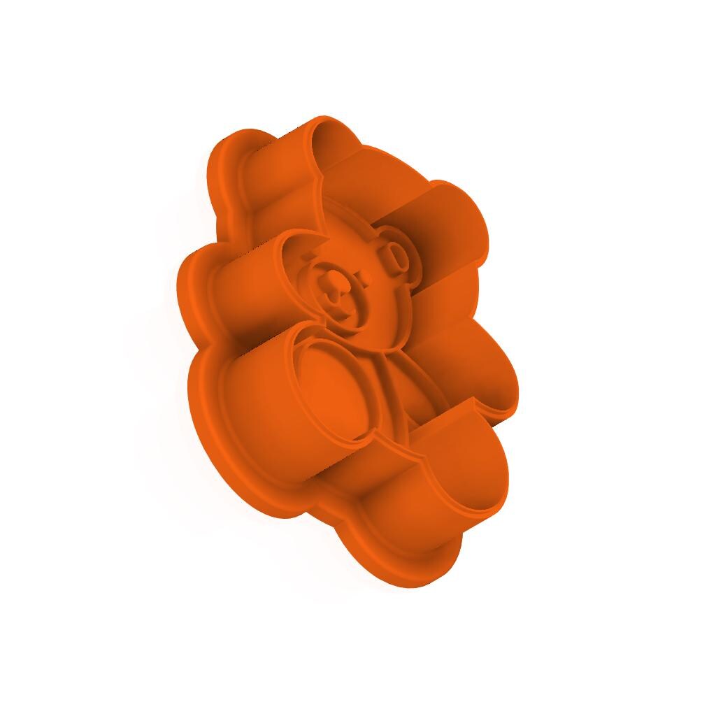 STL_Baby Teddy_Bear - Cutter with Stamp and Knobs - Digital Cookie Cutter STL File – 2", 3", and 4" Sizes Included