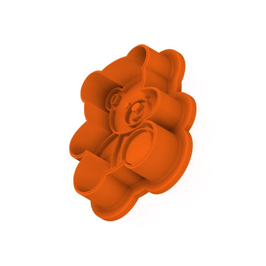 STL_Baby Teddy_Bear - Cutter with Stamp and Knobs - Digital Cookie Cutter STL File – 2", 3", and 4" Sizes Included